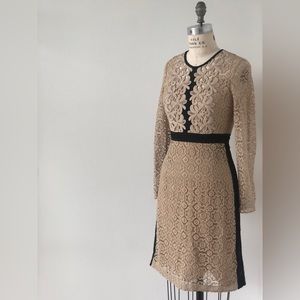 BURBERRY PRORSUM RESORT COLLECTION 2016, Runway Ready, L/S, Caramel Lace Dress